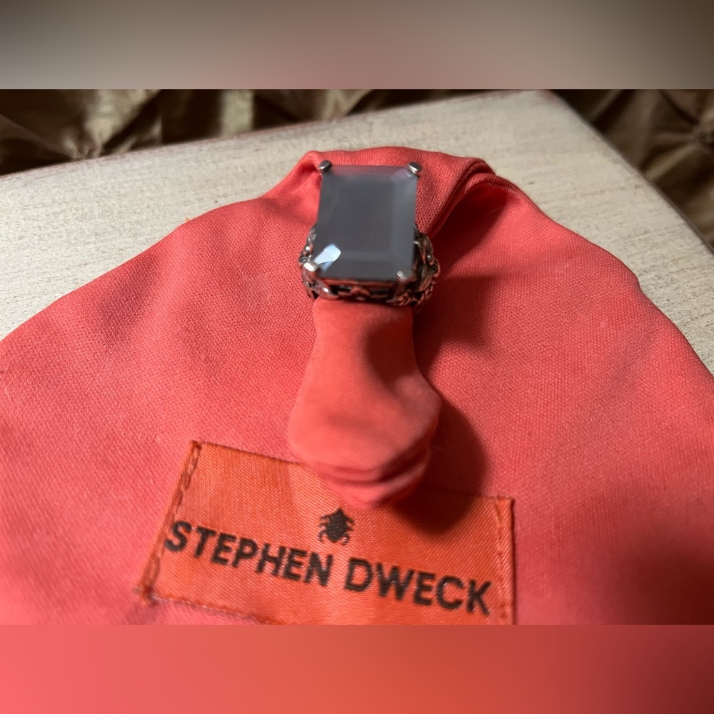 STEPHEN DWECK Carved Sterling Natural Agate Ring NWT 🩶 - Picture 9 of 14